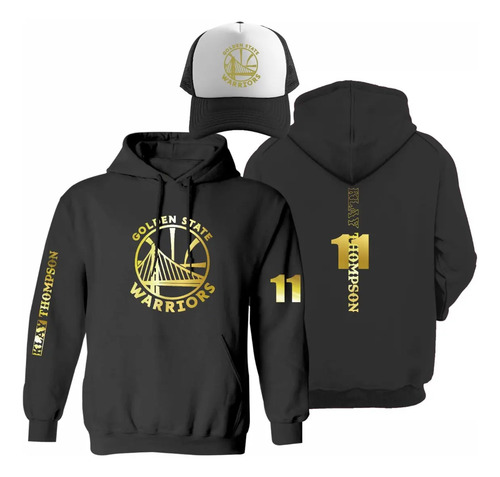 Kit De Sudadera + Gorra Warriors Klay Thompson Modelo Gold