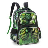 Mochila Infantil Incrivel Hulk Marvel Bolso Costas Grande Cor Verde