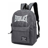 Mochila Everlast Escolar 17 Pulgadas 21488 Color Gris