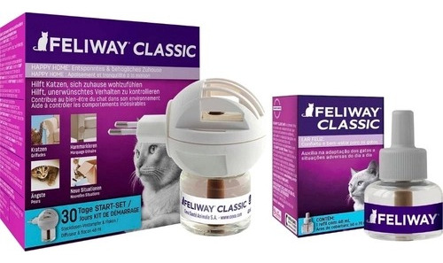 Kit 1 Feliway Difusor Classic C/refil + 1 Refil Classic 48ml