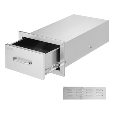 Cajones Para Cocina De Exteriores 14x8.5x23in 1 Cajon Brillante Plateado