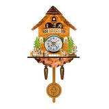 Reloj Cucú De Madera Antiguo Con Péndulo De Campana Oscilant