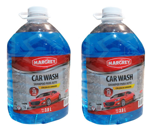 2 Shampoo Con Cera Para Auto Espumoso- Car Wash Margrey 3.8l