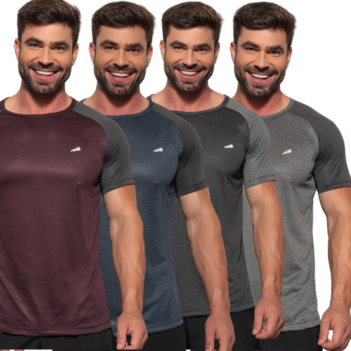 4 Camisetas Masculina Dry Fit Premium Academia Leve Kit