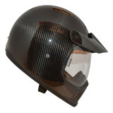 Casco Para Motociclista Retro Xtrong Xtr380 Fibra De Carbon 