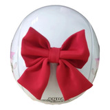 Moño Coquette Chico Rojo Para Casco De Moto Mujer 