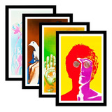 Cuadro The Beatles Lamina Cuadro Vidrio Set X 4 , 60 X 40