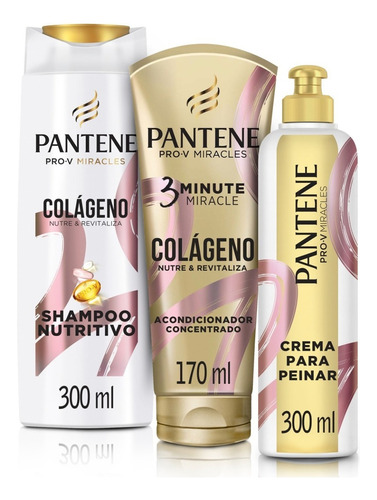  Kit Shampoo + Acondicionador + Crema Para Peinar Pantene