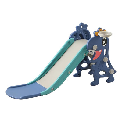 Resbaladilla Infantil Multifuncional Fantastic Toys Azul con Canasta de Baloncesto, Escalera de Escalada y Lona de Salto - Material PE Resistente, para Niños +1 Año, Soporta 100 lbs | Envío gratis