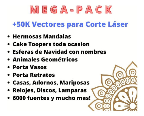Megapack + 50.000 Vectores Router Cnc Mdf Corte Laser Madera