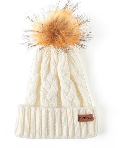 Gorro Lana Tejido Trenzado C/pompon Otoño-invierno Unisex