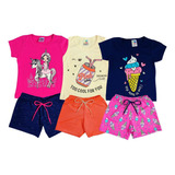 Kit Conjunto Infantil Verão 10 Peças Feminino Barato Premium