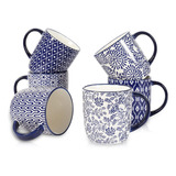 Selamica Juego De 6 Tazas De Café De Porcelana De 117 Oz