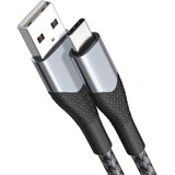 Cable De Datos Usb Tipo C Carga Rápida 1 Metro Nylon Negro