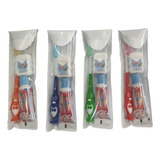 6 Kits Dental Infantil C/ Gel Escova Fio E Estojo 