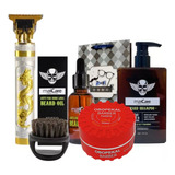 Kit De Barberia/shampoo/aceite/cepillo/cera/cortadora 