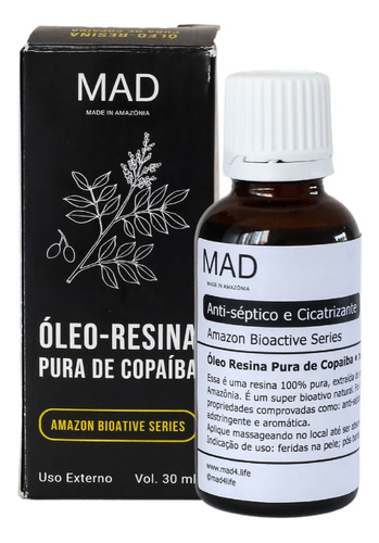 Óleo De Copaíba Adstringente E Antisséptico Natural Mad 30ml