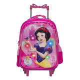 Mochila Infantil Menina Branca De Neve Rodinhas Reforçada