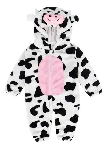 Mameluco Bebé Patrón Vacas Pijama Mono Capucha Cosplay Niña