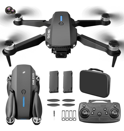 Drone Profissional Câmera Dupla 4k Com Luzes Led 2 Baterias