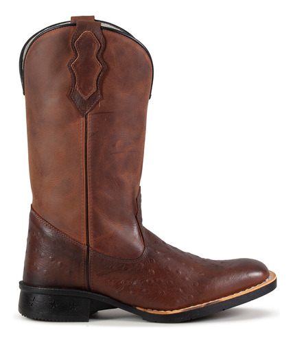 Bota Texana Masculina Country Em Couro Legitimo Exótico Lisa