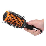 Kit 5 Escovas Cabelo Vazadas Térmica Profissional Com Bolsa Cor Laranja C/ Preto