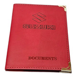 Funda Porta Documentos Auto,carnet Tarjetero, Logo Suzuki