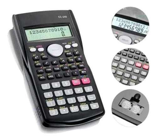 Calc Cientifica 240 Funções 10 Dig+2 Calculadora Com Capa