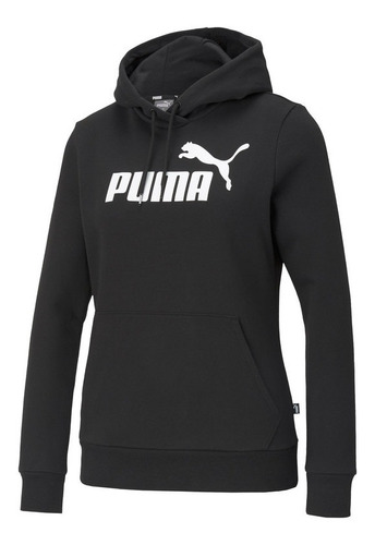 Poleron Capucha Puma Ess Logo Hoodie Fl Negro Mujer