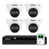 Kit 4 Câmeras Vlp1230d Ip 1080p Intelbras Nvr 1404 Hd 2tb Sk