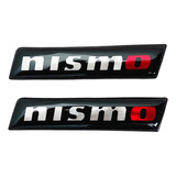 Par Emblemas Laterales Universales Nissan Nismo Cromo Rojo