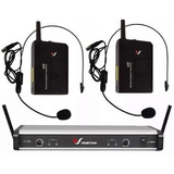 Microfono Doble Inalambrico De Vincha Uhf Venetian Ut-832v 