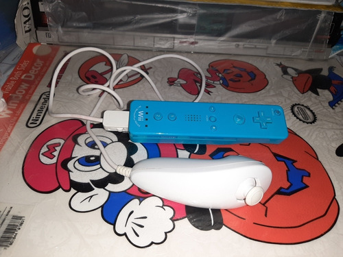 Nunchuck Blanco Y Wii Motion Plus Azul Original Y Funciona