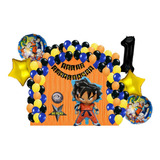 Kit De Decoracion Fiesta Cumpleaños Globo Goku Metalicos 80p