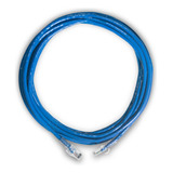 Cabo Rede Internet 5m 5 Metros Cat6 Azul Até 23awg Crimpado