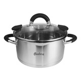 Cacerola Olla 26cm Acero Inoxidable Apto Inducción Asas Tapa Negras Antitermica Hudson Primera Marca Calidad Oferta Bz3