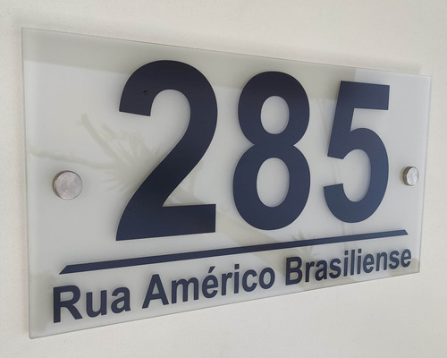 Número Residencial Placa De Casa Em Vidro Com Nome Da Rua