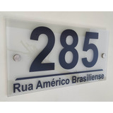 Número Residencial Placa Casa Em Vidro Top Com Nome Da Rua