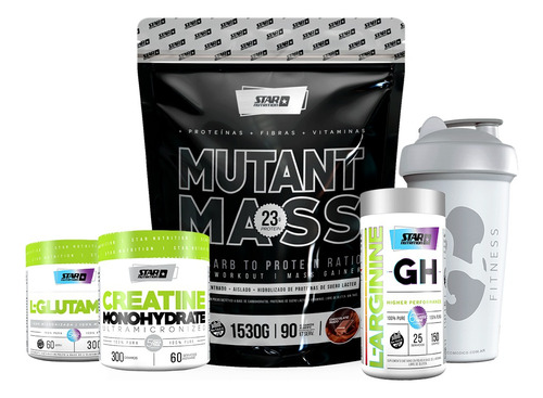 Mutant Mass+glutamina+creatina+arginina+shake-star Nutrition