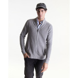 Campera Tejida De Hombre Equus Gris Claro Con Cierre