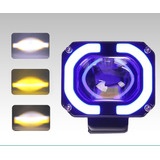 Faro Led Luz Pontente Dual Con Aro Azul Cuadrado 3*2 Pulgada