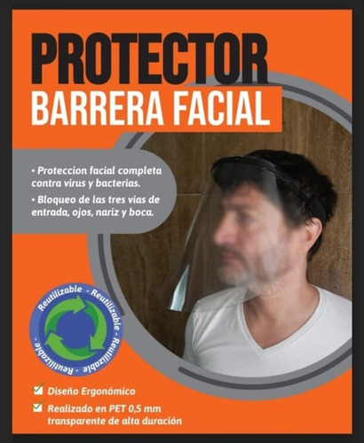Protector Facial X 10 Uni Mascara Reutilizable Sanitaria Mmk