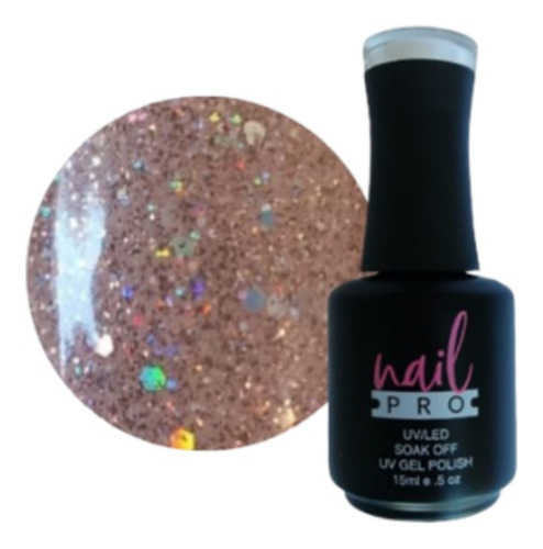 Gel Polish - Champange Rosa Glitter #x193 (15ml) - Nail Pro