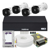 Kit 4 Câmeras Intelbras 1mp + Dvr 8 Ch+1tb Purple Intelbras