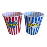 2 Bowl Balde Para Popcorn Cabritas De Plástico 16x17cm