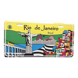 Placa Carro Decoração Lembrança Rio De Janeiro Aluminio