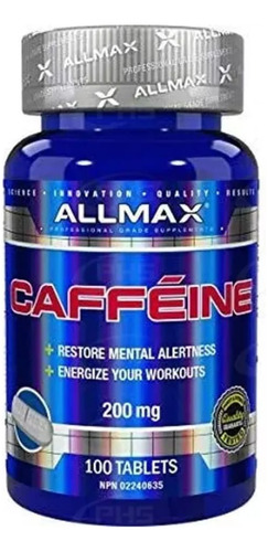 Allmax Cafeína 200mg 100 Tablets Importado Dos Eua