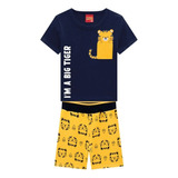 Regata E Bermuda Infantil Menino Kyly Tigre Moda Praia Verão