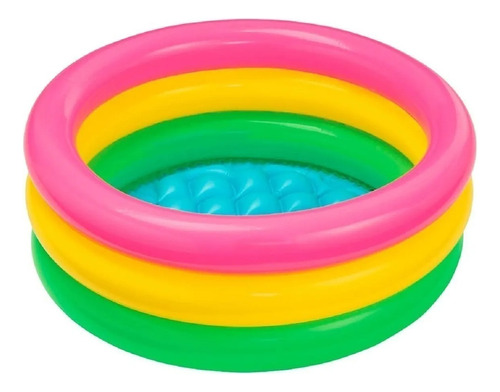 Piscina Inflable Para Niños Chica Pequeña 3 Aros 86cm Verano