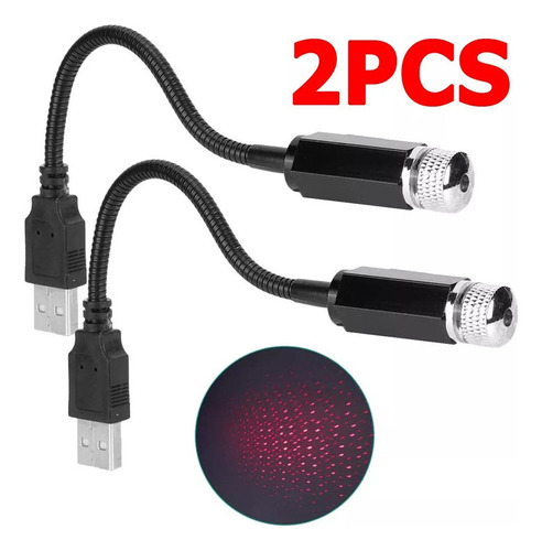 2 Uds Proyector Luz Usb Mini Estrella Luces Led Para Coche